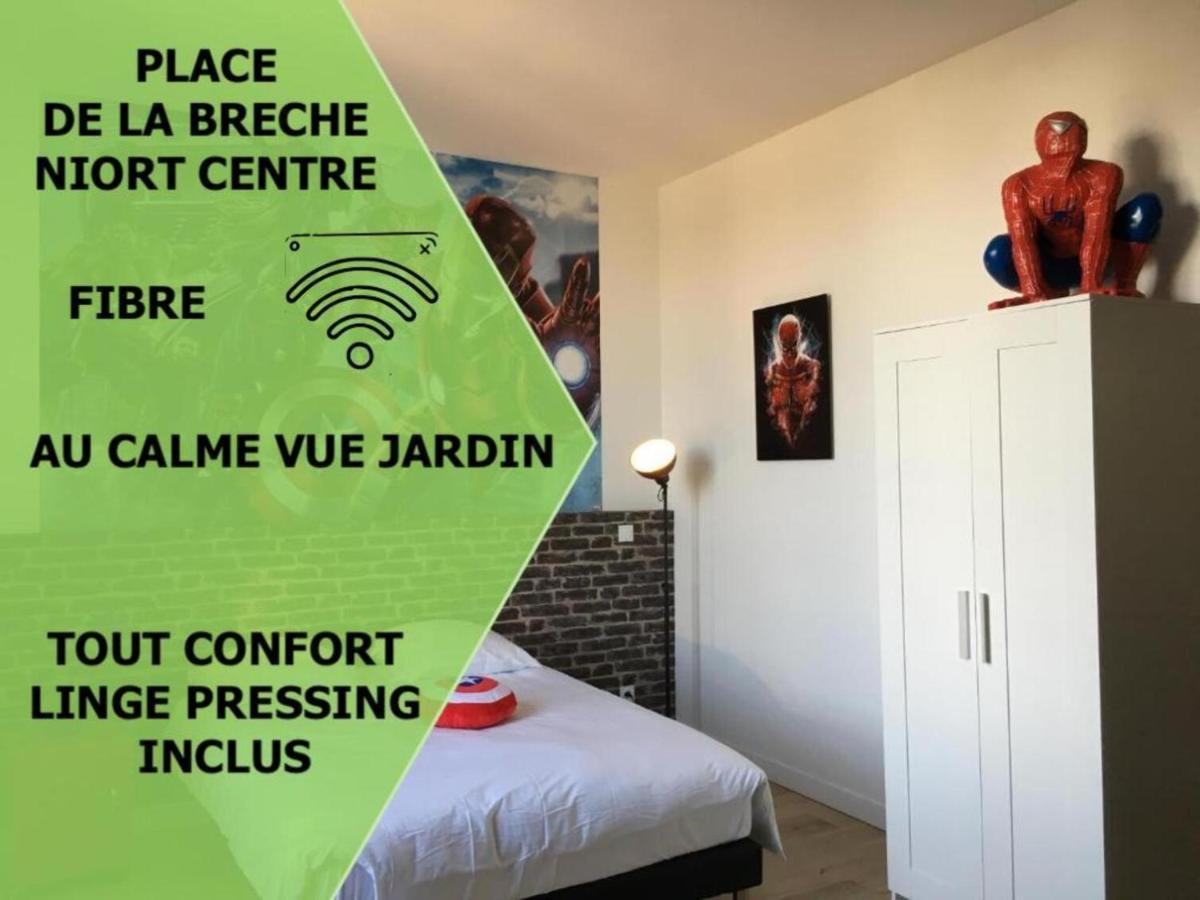 Апартаменты Le Marvel Centre La Breche Wifi Vue Jardin Ньор Экстерьер фото